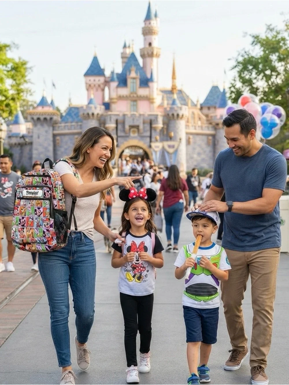 NWT❤️Disneyland Resort Minnie Mouse Friends Large Backpack— White/Black/Red